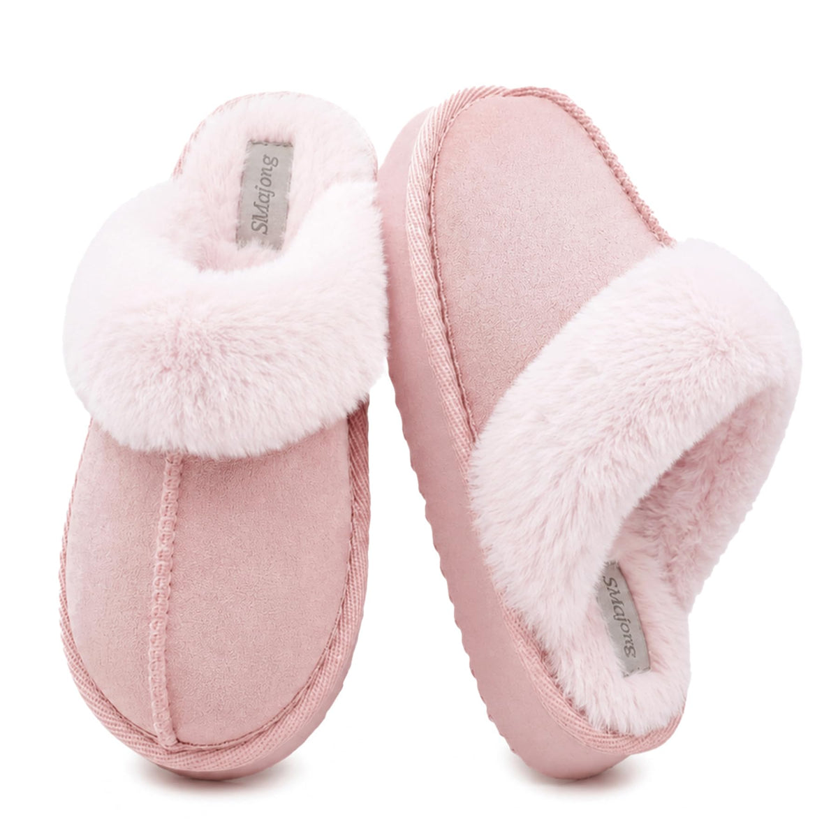 SMajong Kids Warm Fuzzy Slippers Memory Foam Non Slip House Shoes