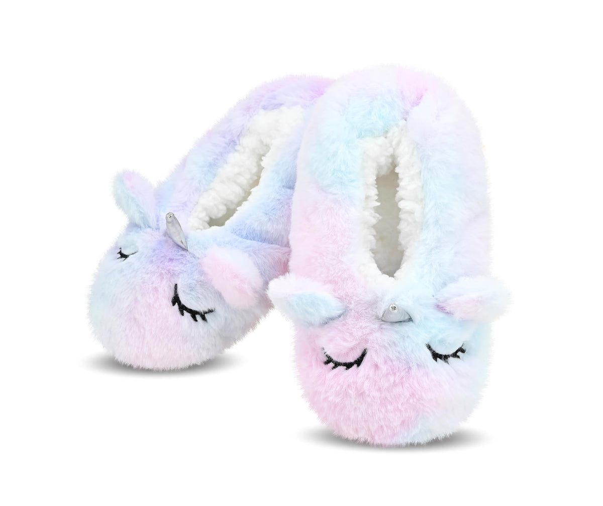 DICUIRD Kids Animal Fleece Slipper Socks Warm Fuzzy Indoor Bedroom Shoes