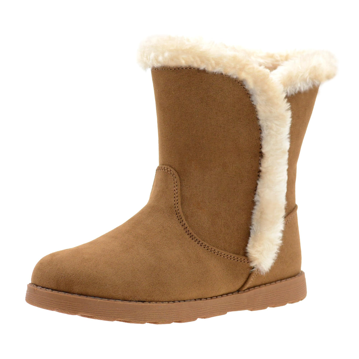 LseLom Girls Snow Boots Warm Faux Fur Lined Winter Boots with Non-Slip Sole Cute Lightweight Ankle Bootie for Toddler/Little Big Kids