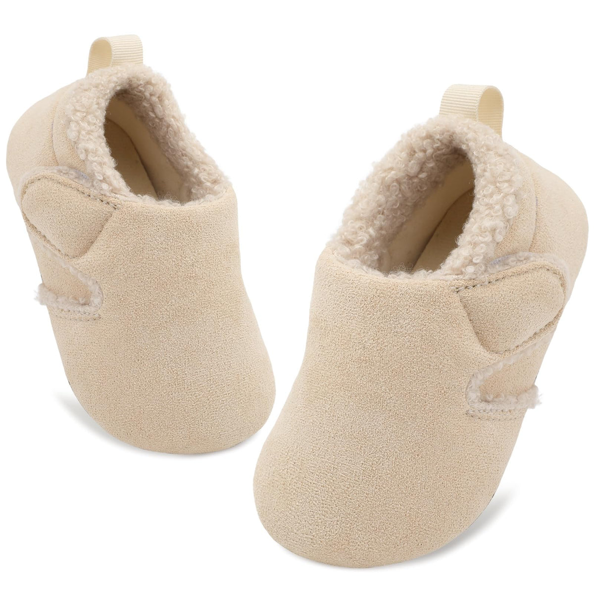 JOINFREE Toddler Slippers Boys Girls Adjustable House Shoes Barefoot Sock Shoes with Rubber Sole Baby Comfort Warm Indoor Outdoor Walking Shoe