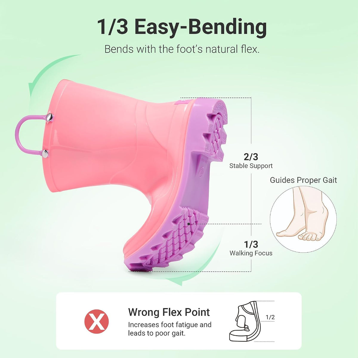 DREAM PAIRS Kids Waterproof Rain Boots
