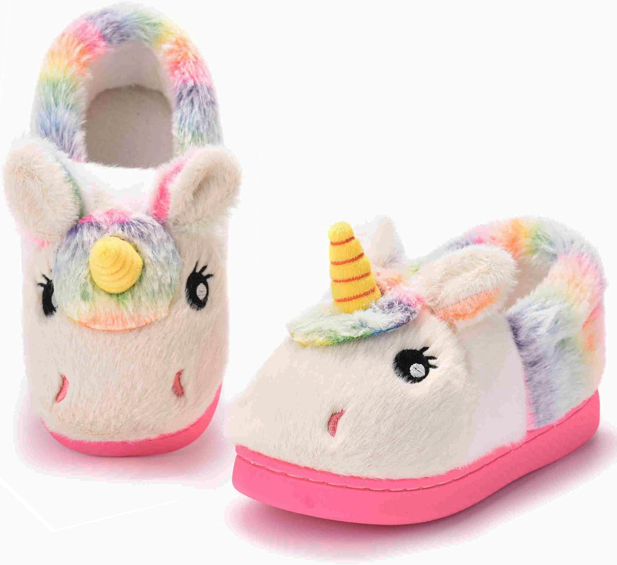 Ainikas Girls Plush House Slippers Toddler Kids Fuzzy Slippers