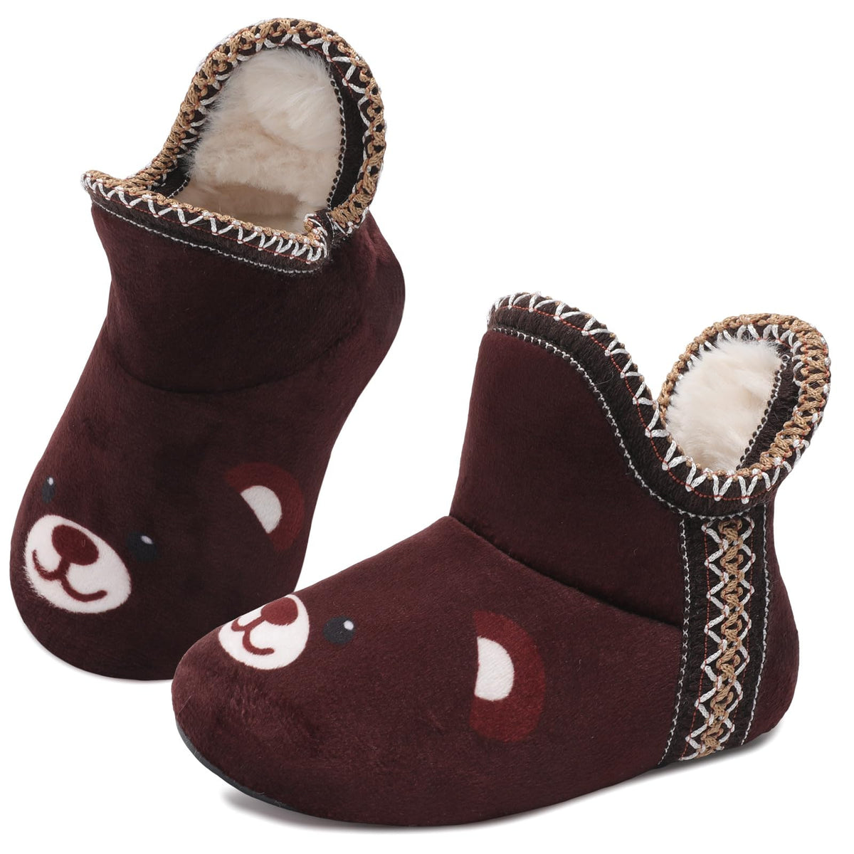 LeIsfIt Toddler Slippers Girls Boys Warm Plush Lined House Shoes
