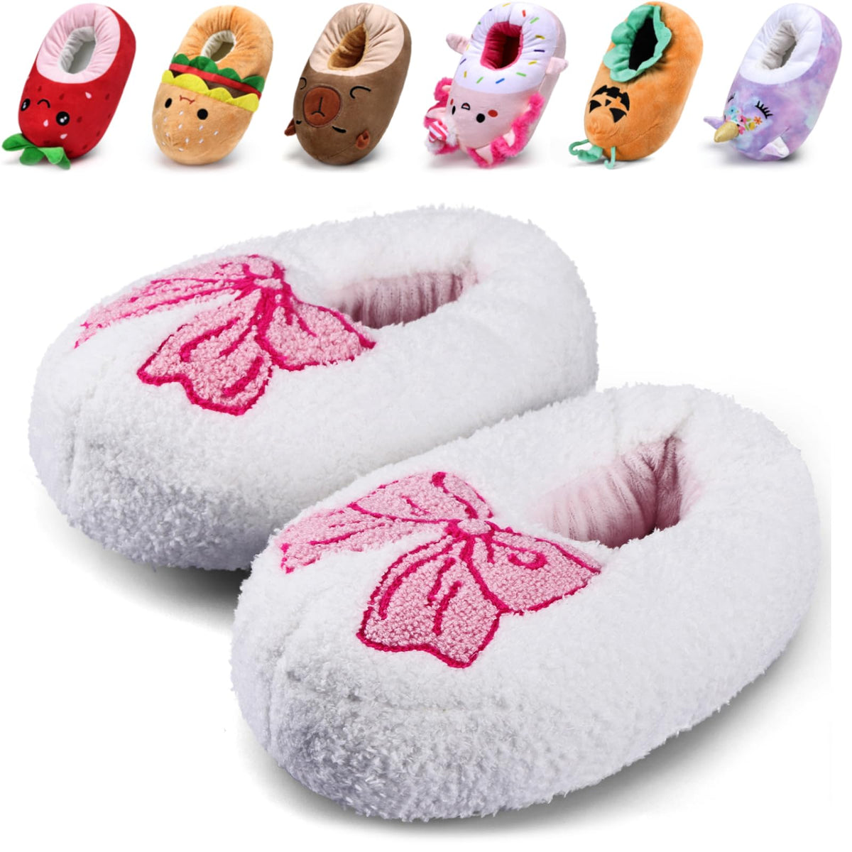 IceUnicorn Toddler Cute Animal Slippers Kids Christmas Plush Warm House Shoes Girls Boys Bedroom Indoor Washable Slipper