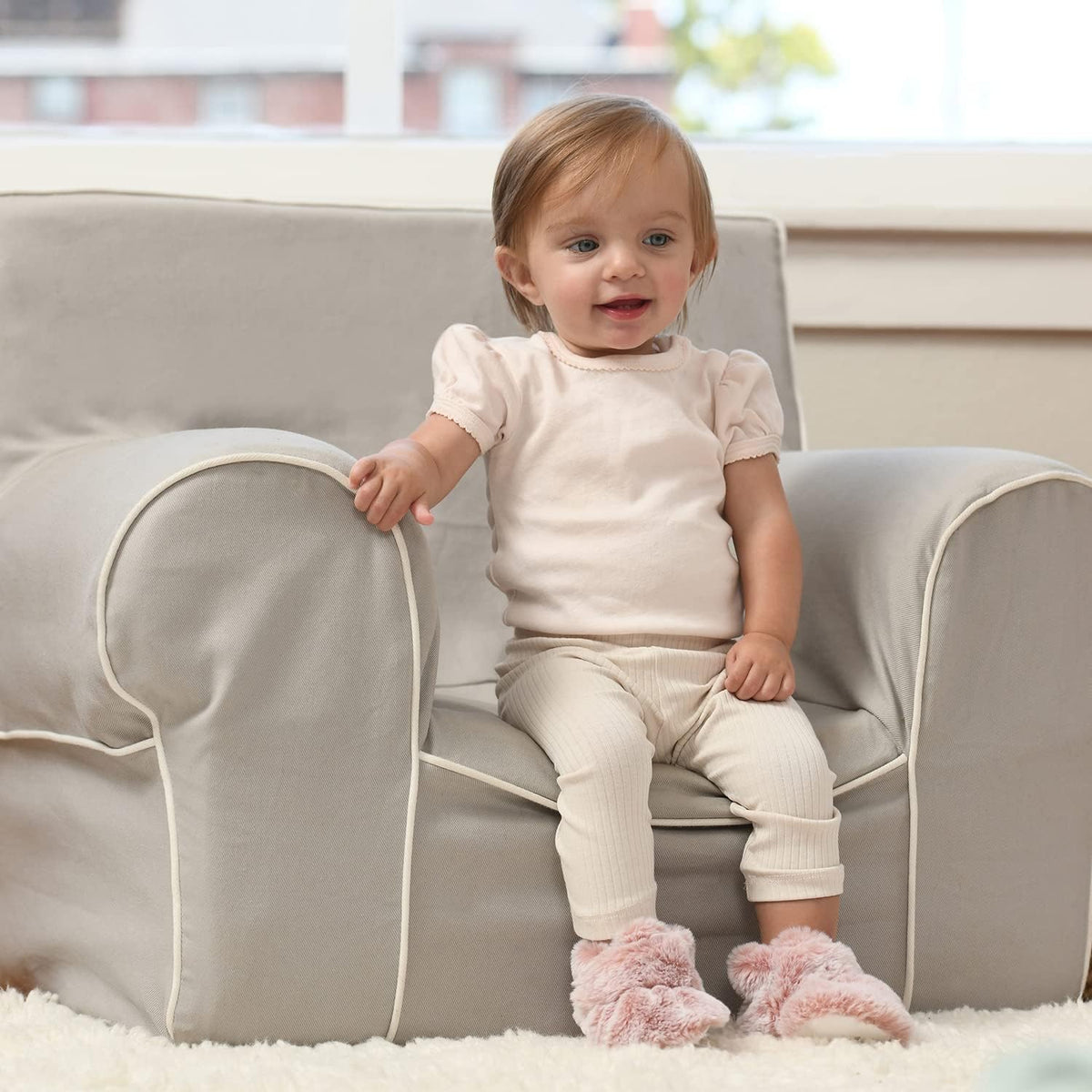 Fruit of the Loom Cozy Thermal Wrap Booties with Non-slip Grips for Baby Girls, Boys, Unisex -