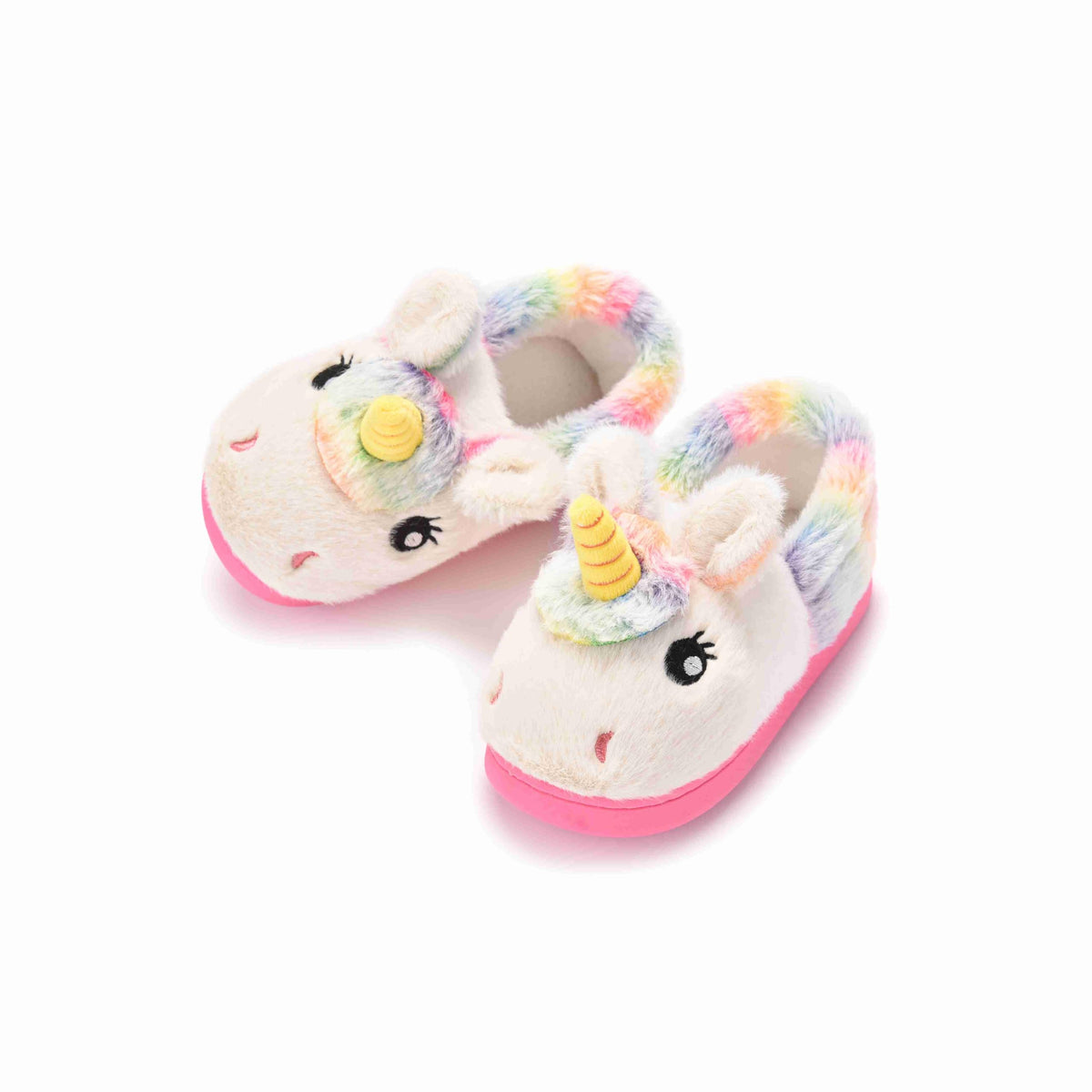 Toddler Slippers Girls Soft Plush House Shoes with Non-Slip Sole Cute Cozy Little Kids Indoor Slippers