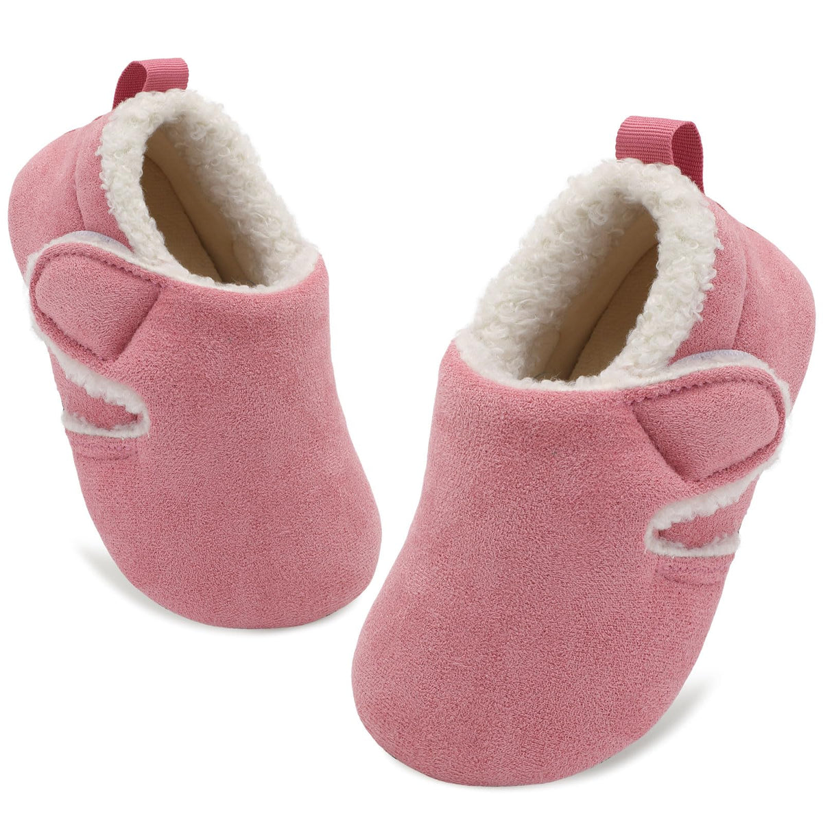 JOINFREE Toddler Slippers Boys Girls Adjustable House Shoes Barefoot Sock Shoes with Rubber Sole Baby Comfort Warm Indoor Outdoor Walking Shoe