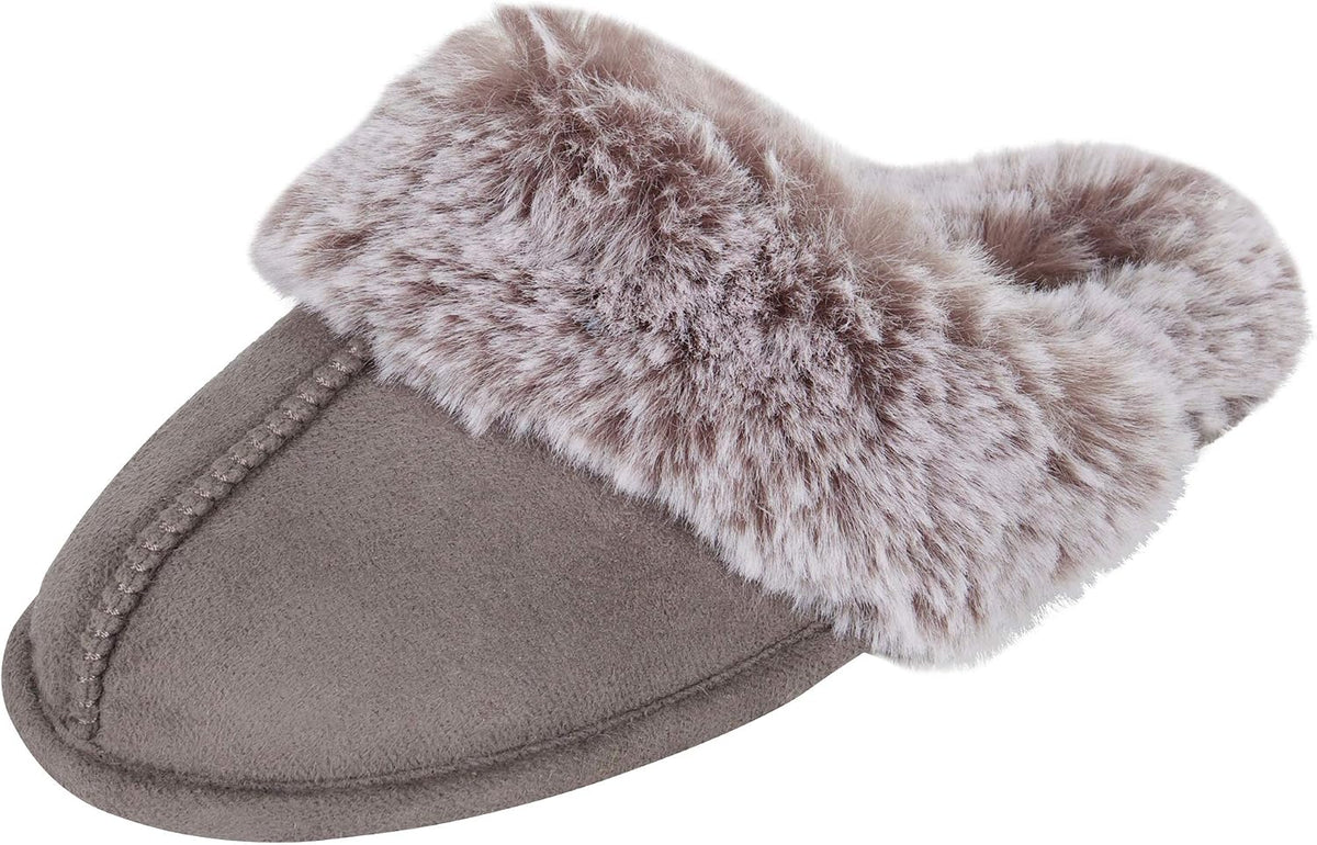 Jessica Simpson Girls Comfy Slippers - Cute Faux Fur Slip-on Shoes Memory Foam House Slipper