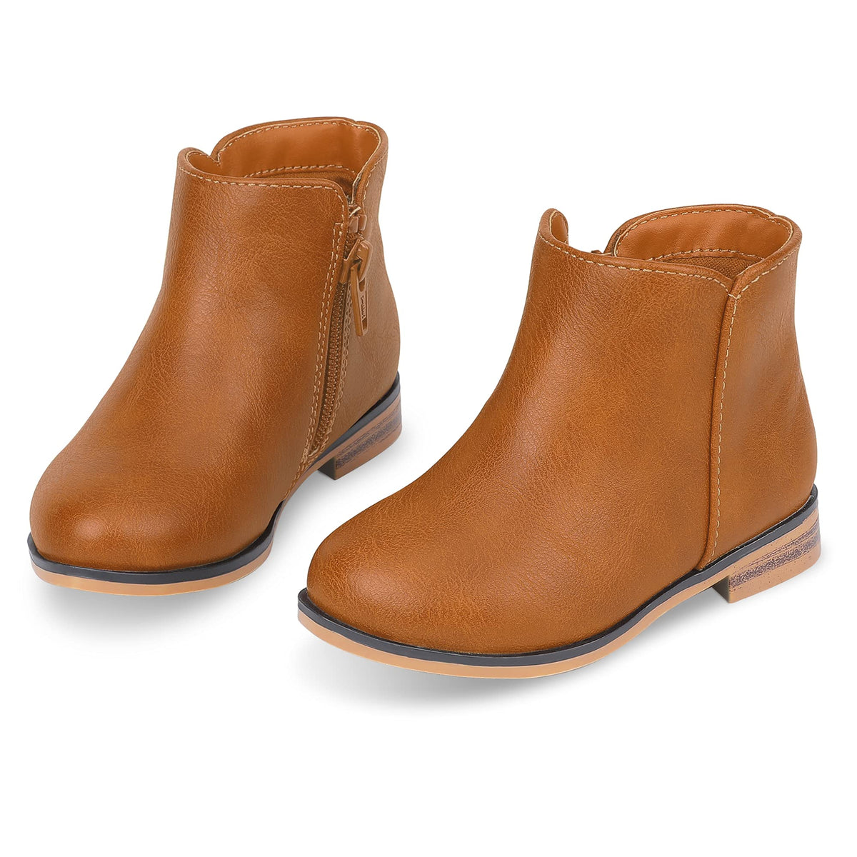 Girls Boots Kids Ankle Boots Side Zipper Booties Fashion Short Suede Low Heels