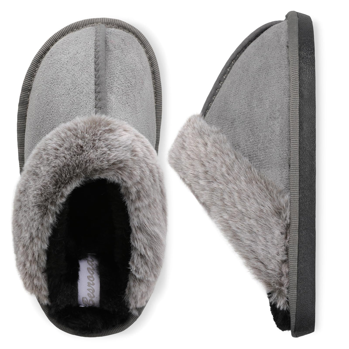 Besroad Kids Slippers Girls Boys Fuzzy House Slippers Warm Memory Foam House Shoes Soft Plush Bedroom Slippers Slides Indoor Outdoor