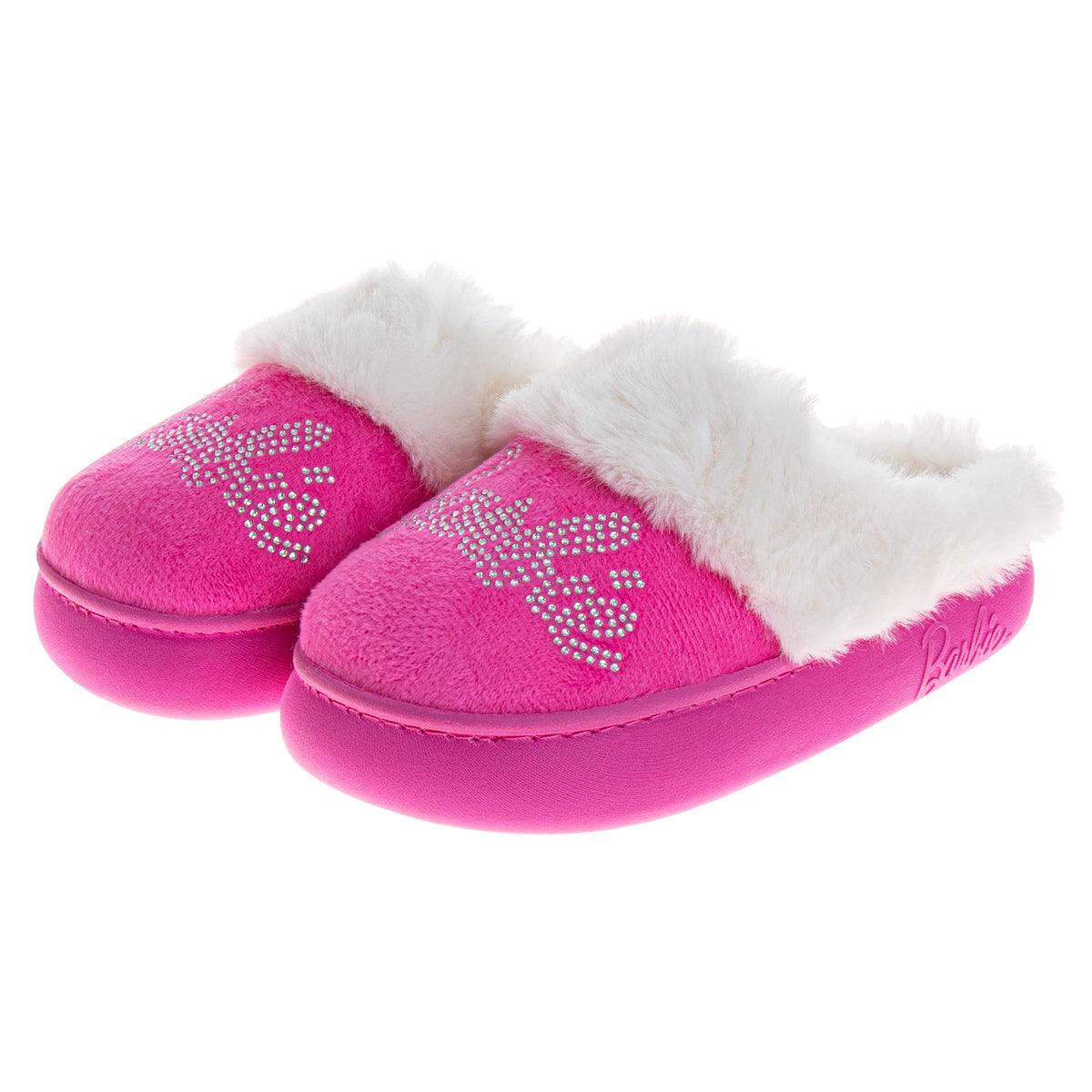 Barbie Girls Slippers Cozy Fuzzy Plush House Shoes Warm Indoor Slippers