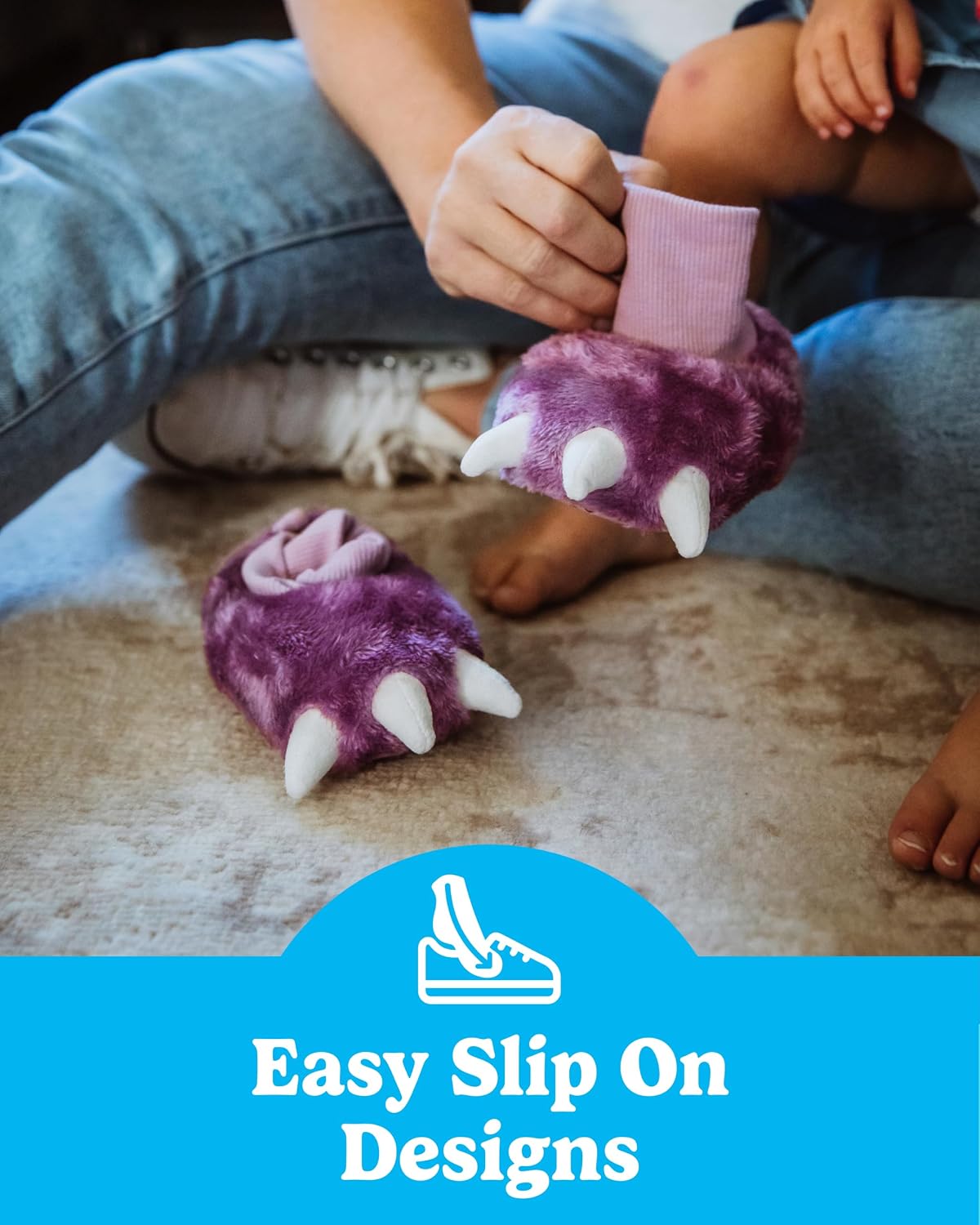 Carter's Baby & Toddler Claw Slipper - Cozy Anti-Slip Bootie for Babies