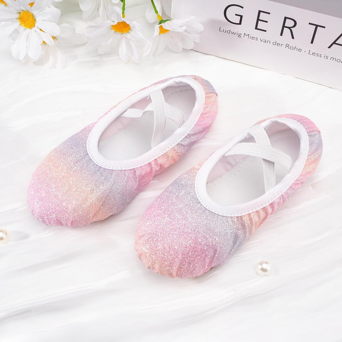 Stelle Ballet Slippers for Girls Glitter Metallic Vegan Leather