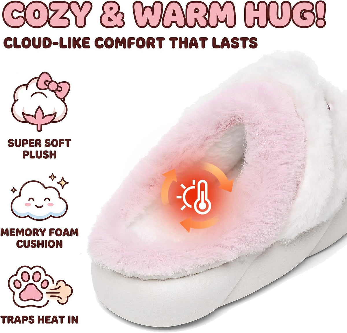 Kids Toddler Bunny Slippers Girls Boys Fuzzy Plush House Slippers Indoor Shoes Warm Memory Foam Soft Bedroom Slides