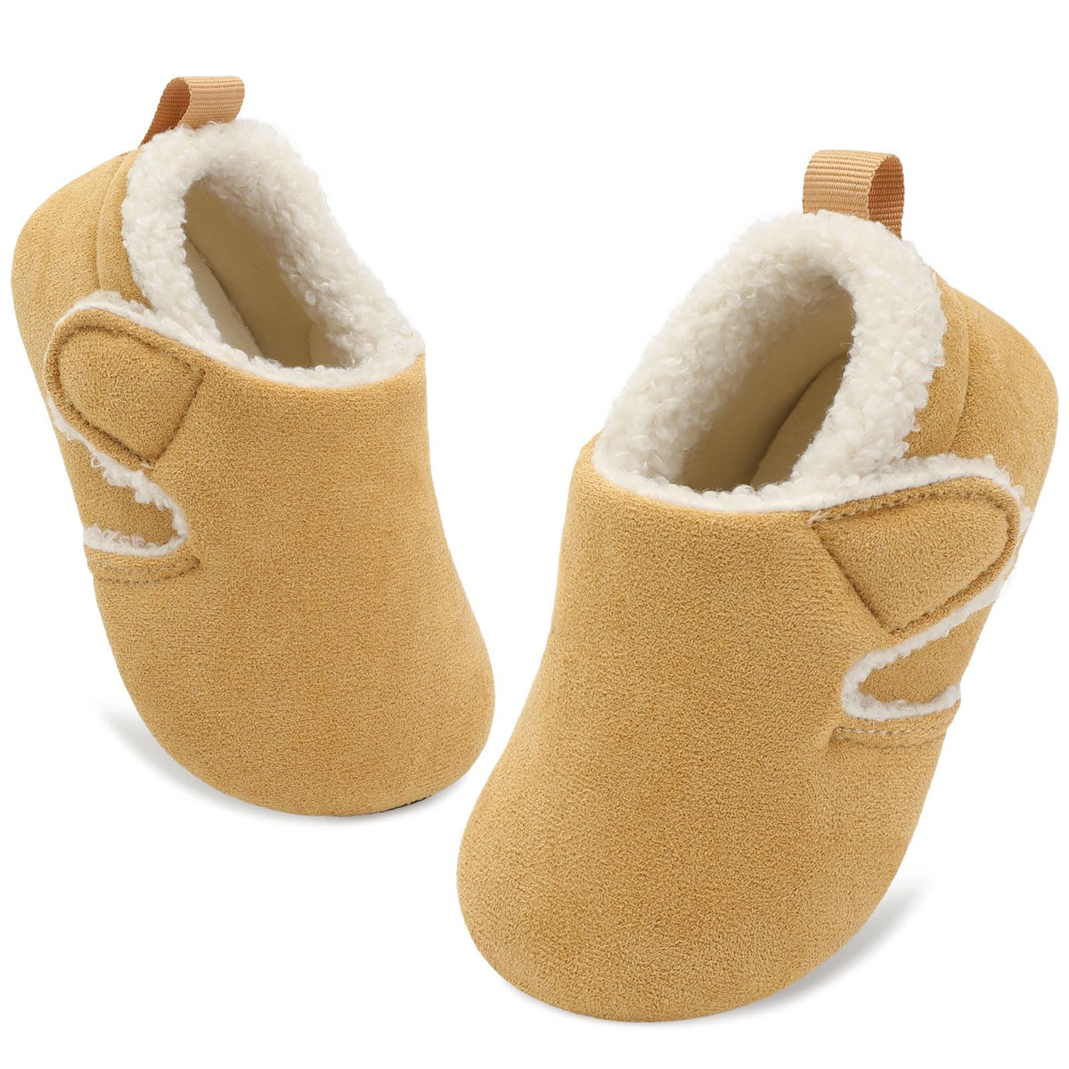 JOINFREE Toddler Slippers Boys Girls Adjustable House Shoes Barefoot Sock Shoes with Rubber Sole Baby Comfort Warm Indoor Outdoor Walking Shoe