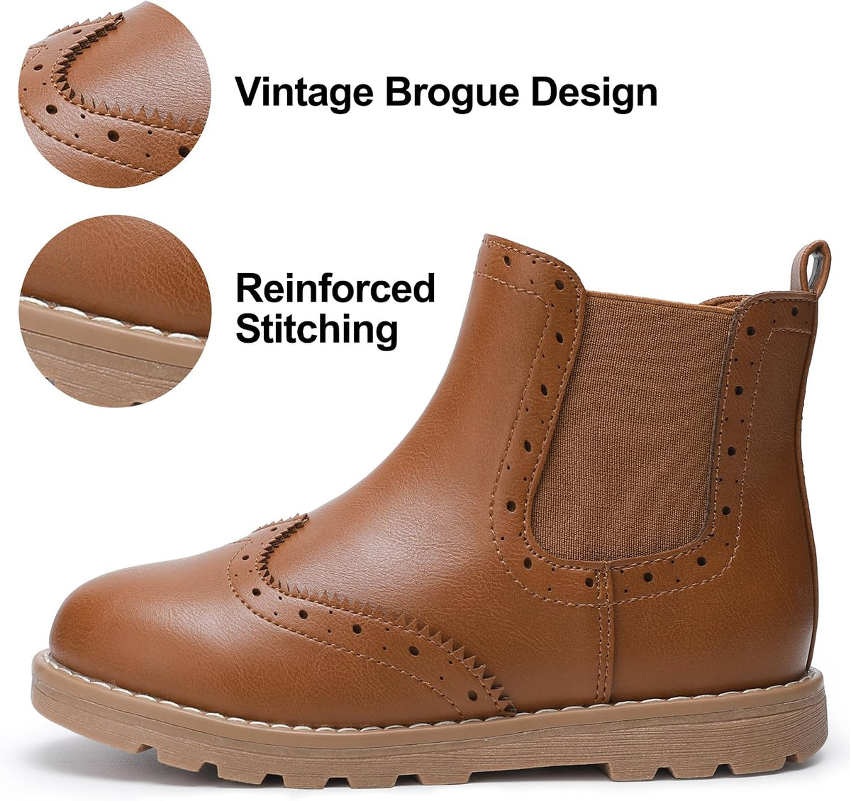 Girls Chelsea Ankle Boots Leather Comfort Shoes for Little/Big Kid