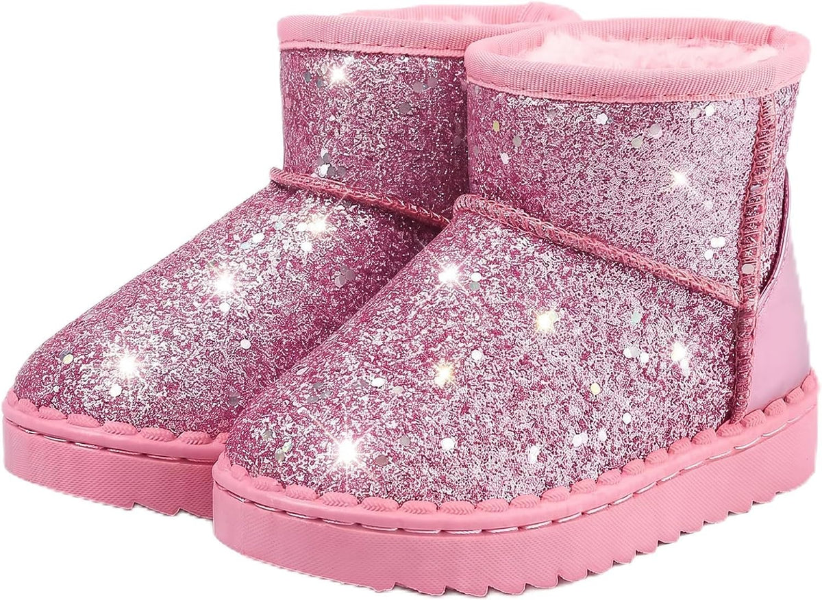 Blue Line Toddler Boots, Girl's Glitter Princess Snow Boots Sequin Warm