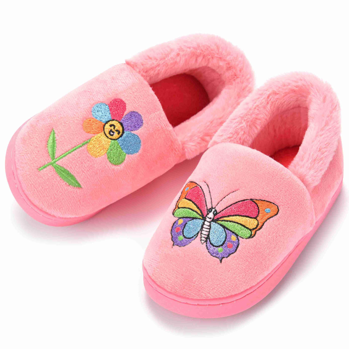 Ainikas Toddler Boys Girls Slippers Fluffy Little Kids House Slippers Warm Fur Cute Animal Home Slipper