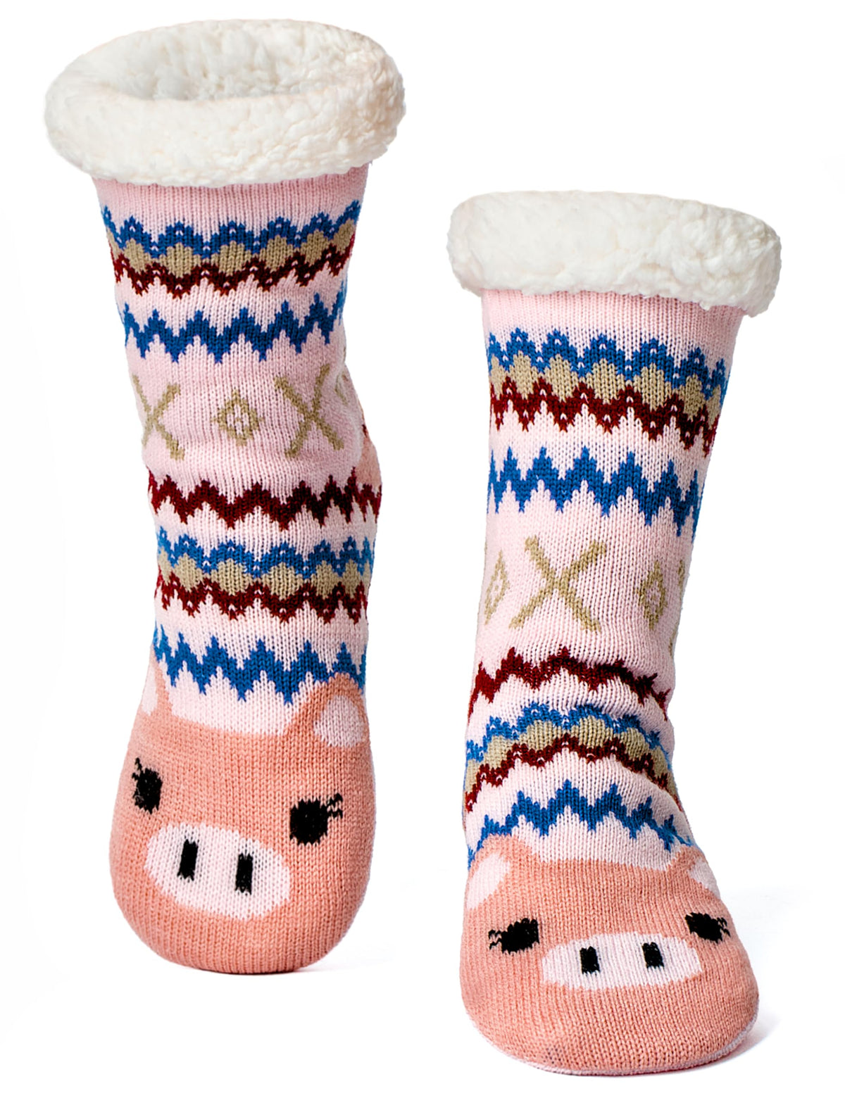 cosyone1997 Fuzzy Slipper Socks for Women and Kids with Grips Cozy Gifts