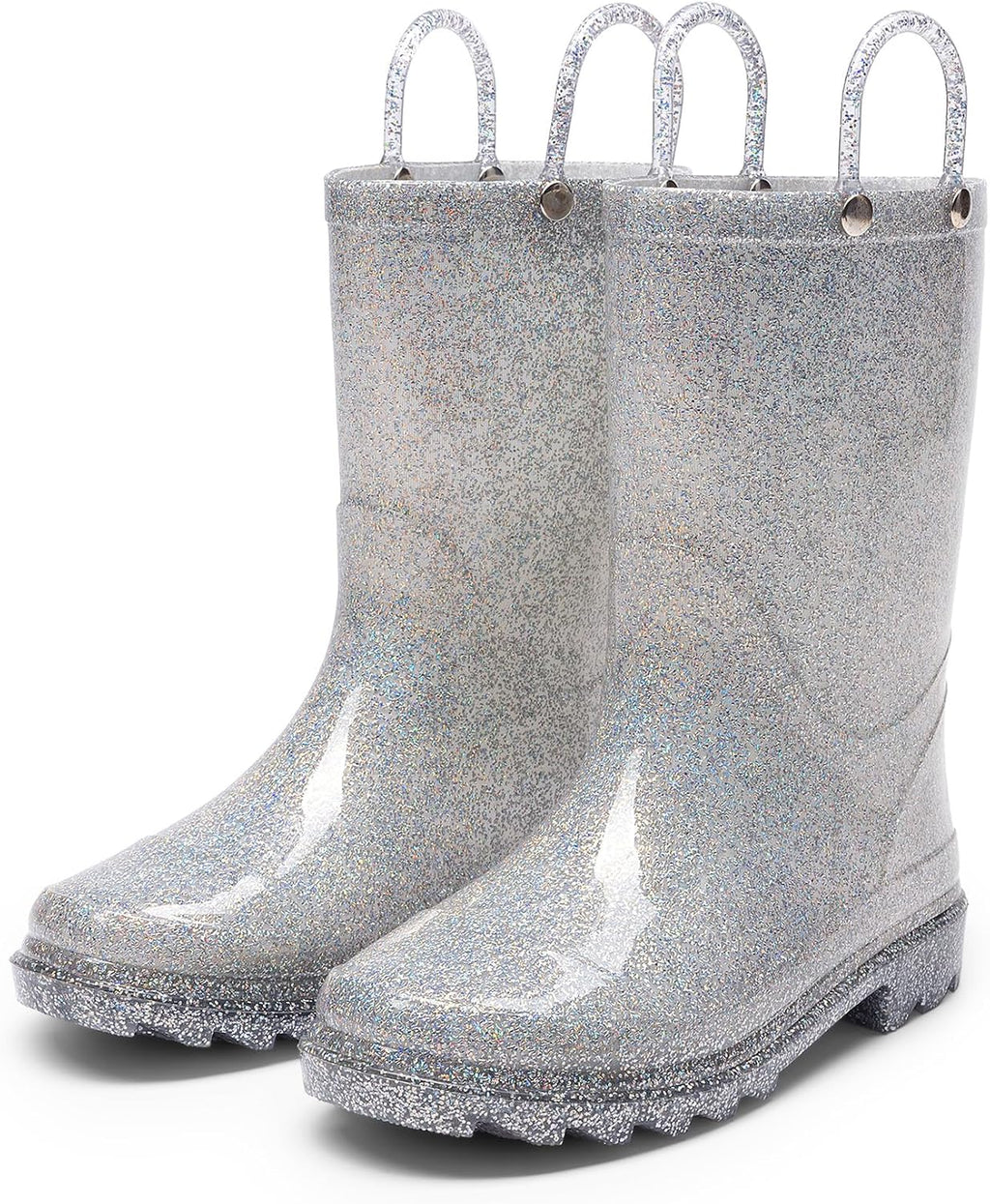 DREAM PAIRS Kids Glitter Rain Boots