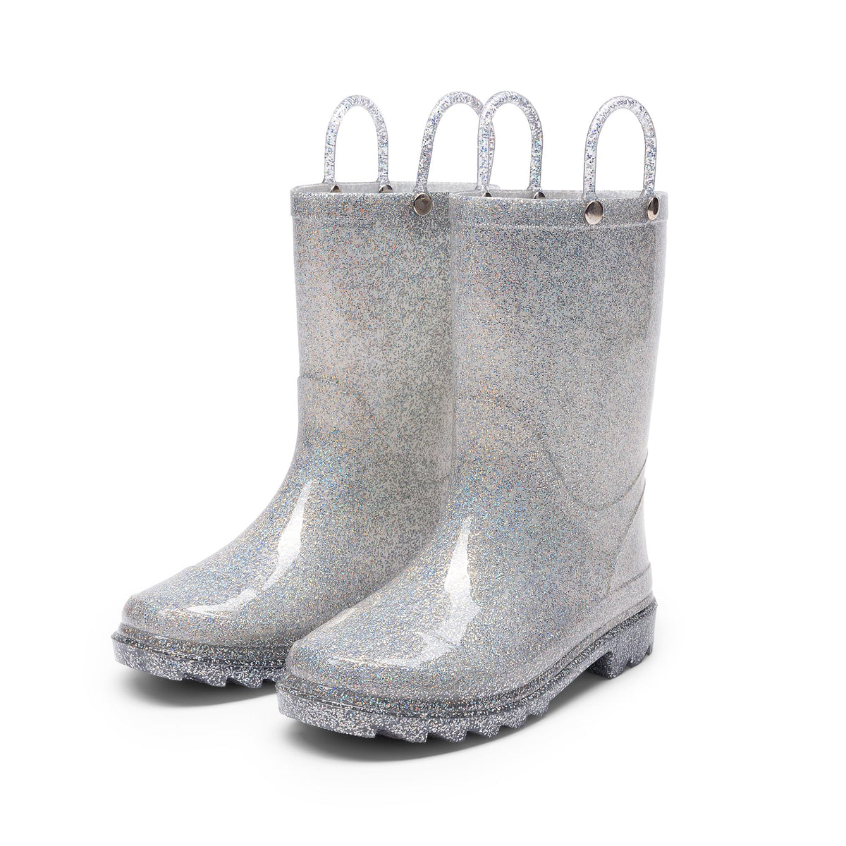 DREAM PAIRS Kids Glitter Rain Boots