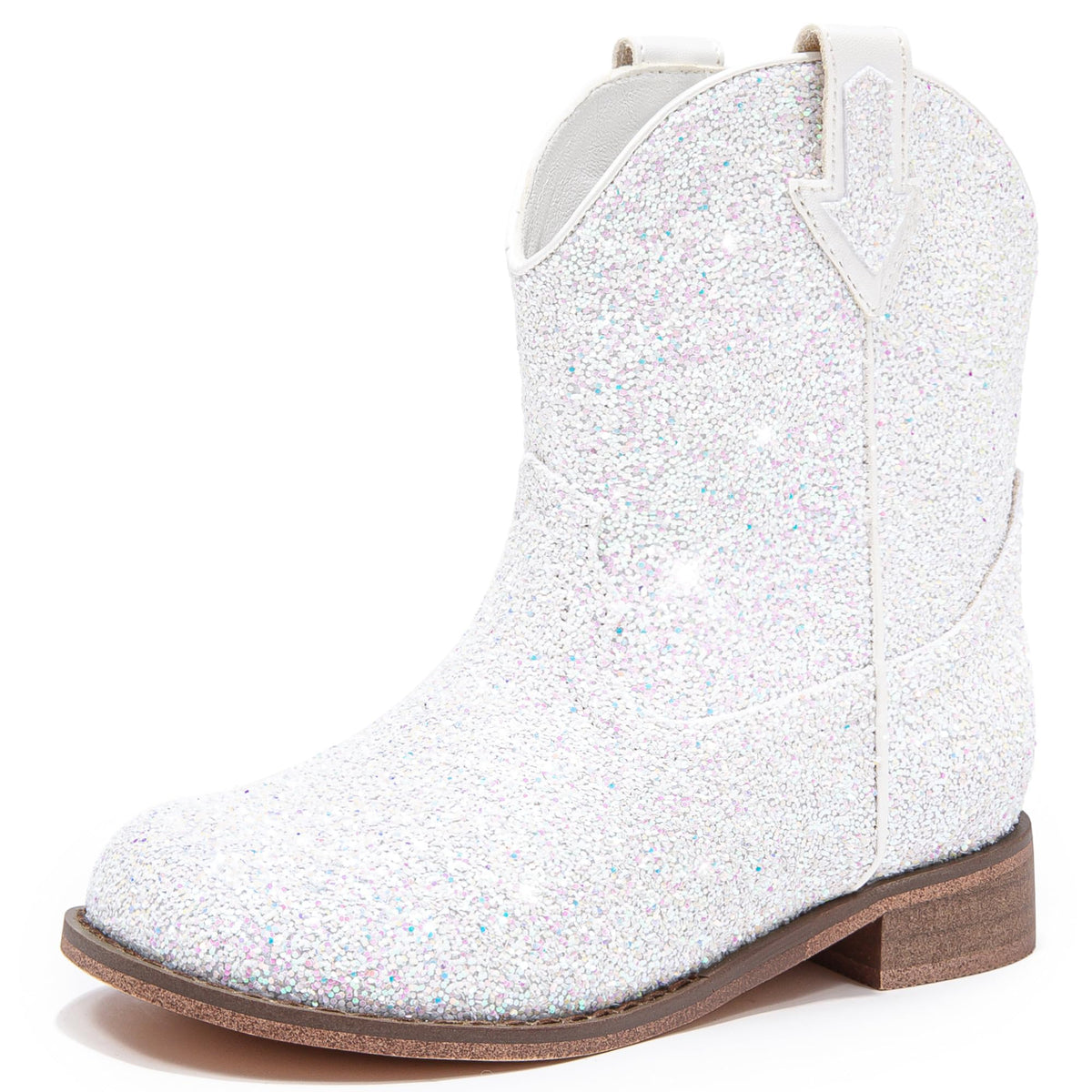 Motasha Toddler Girls Cowgirl Boots Glitter Toddler Cowboy Boot Ankle Girls Boots Little Kids Horse Riding Shoes Party Birthday