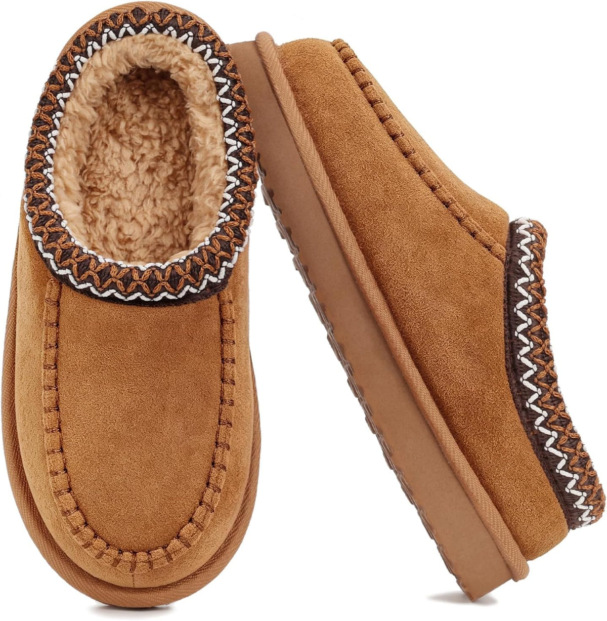 OOW Kids Slippers for Boys Girls Moccasin Warm Fuzzy House Slippers