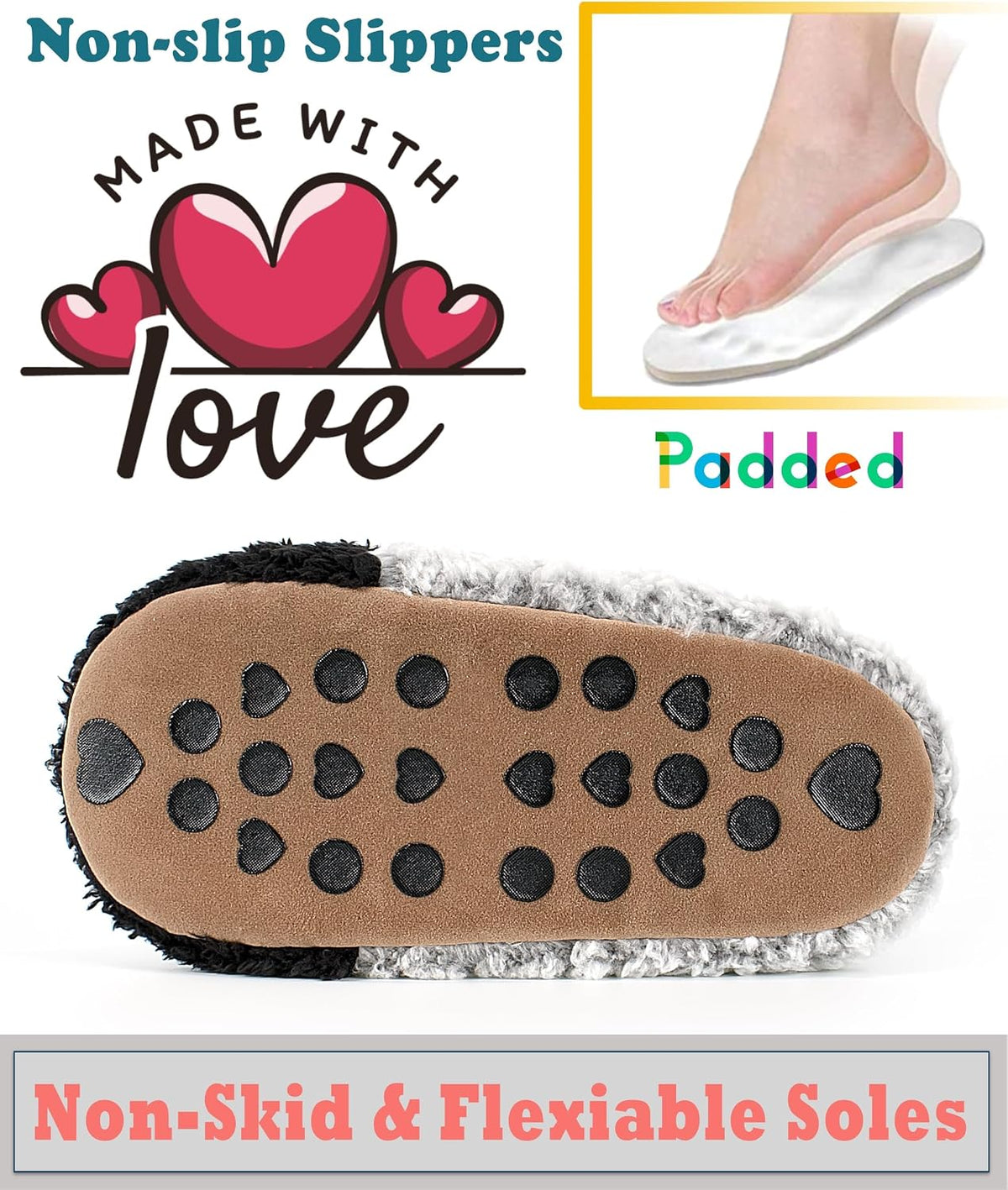 Cute Animal Slippers for Women, Kids and Toddlers with Soft Soles
