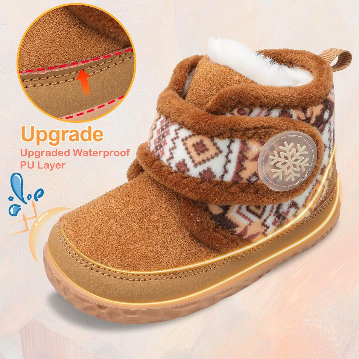 Scurtain Toddler Slippers Girl Boy House Shoes Baby Fuzzy Winter Boots