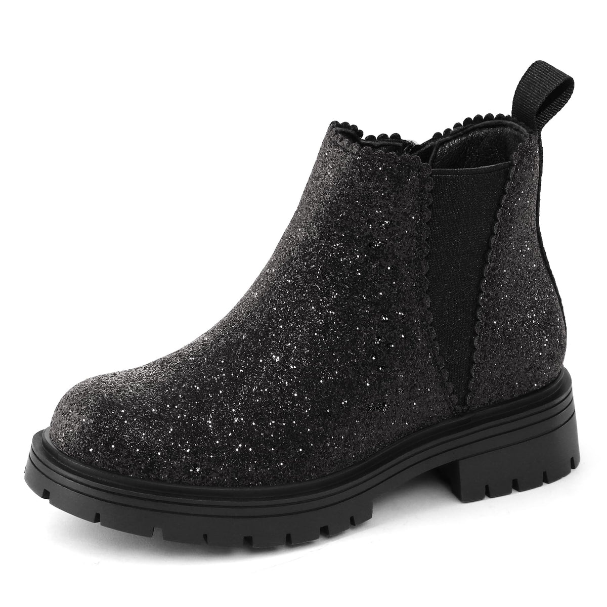 K KomForme Girls Chelsea Boots，Kids Ankle Boots with Side Zipper