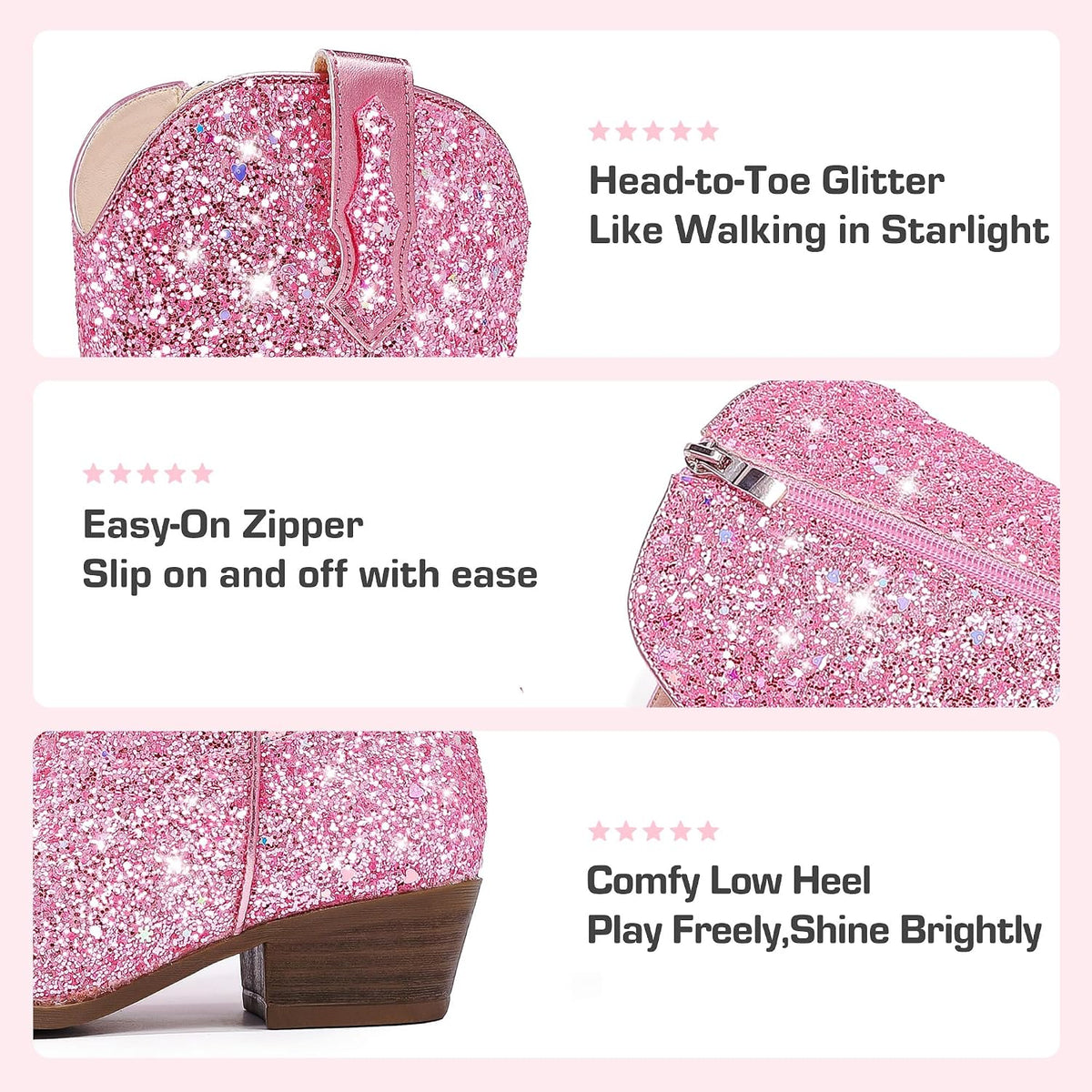 Glitter Girls Cowgirl Boots Sparkly Cowboy Dress Boots Toddler to Big Kid