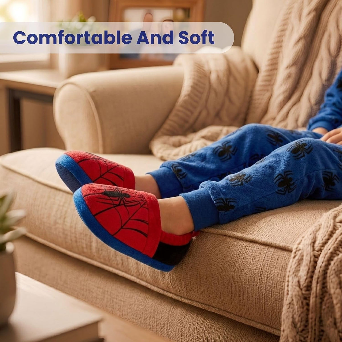 Marvel Spiderman Slipper Boots for Boys House Shoes Indoor