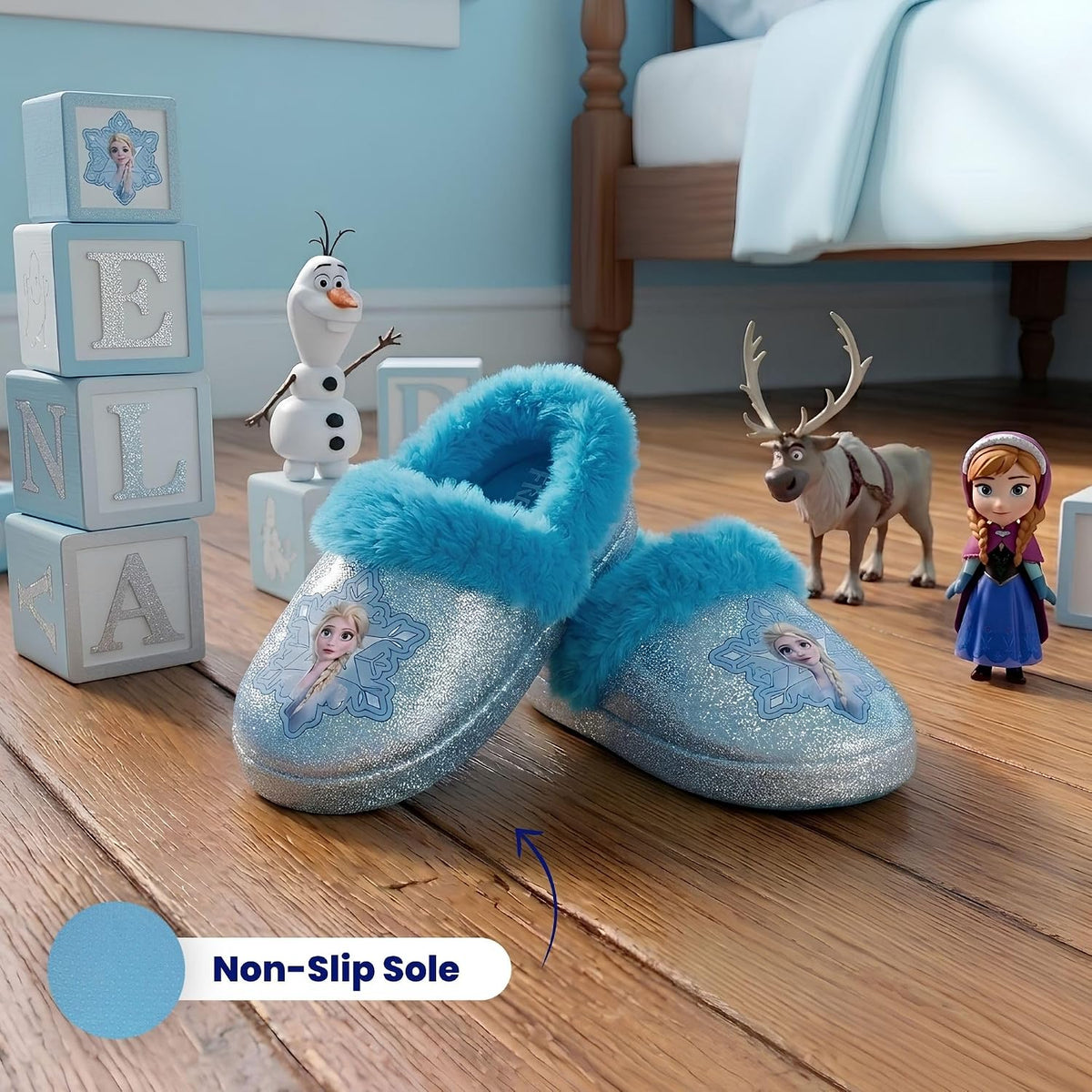 Girls Plush Slippers Frozen Gabby’s Dollhouse Moana Stitch Cozy House Shoes