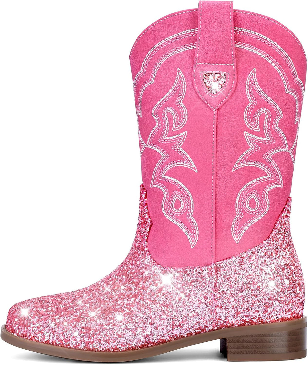 Choiran Cowboy Boots for Girls and Boys - Western Cowgirl Boots Unisex Mid Calf Riding Shoes for Toddler Little Kid/Big Kid