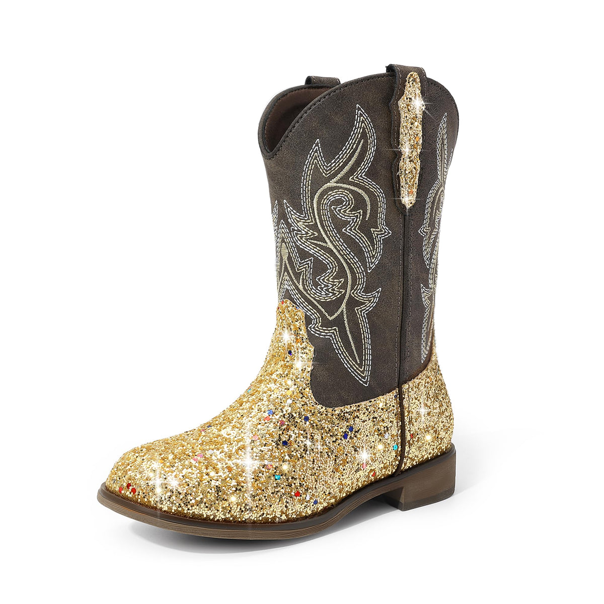 DREAM PAIRS Girls Cowboy Cowgirl Boots