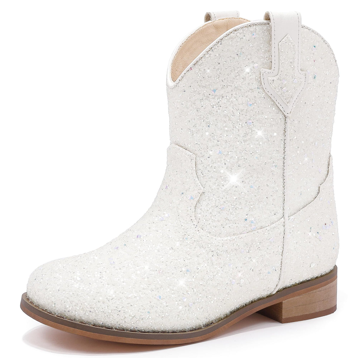Motasha Toddler Girls Cowgirl Boots Glitter Toddler Cowboy Boot Ankle Girls Boots Little Kids Horse Riding Shoes Party Birthday