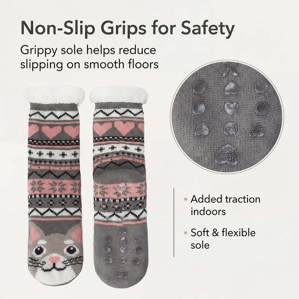cosyone1997 Fuzzy Slipper Socks for Women and Kids with Grips Cozy Gifts