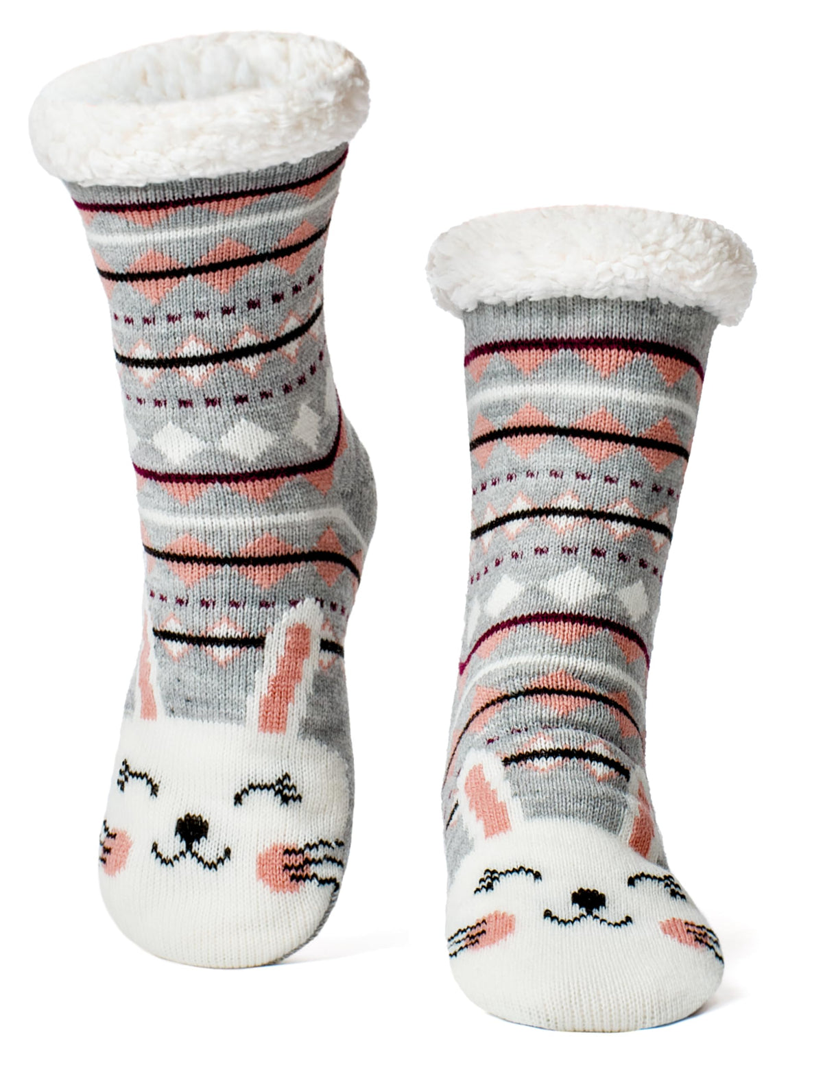 cosyone1997 Fuzzy Slipper Socks for Women and Kids with Grips Cozy Gifts