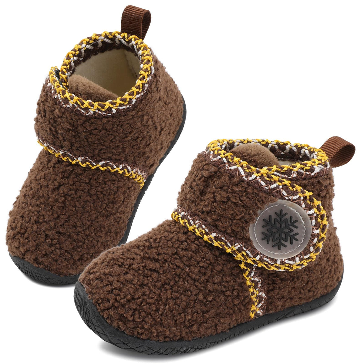 JOINFREE Toddler Fleece Slipper Booties Boys Girls Warm Winter House Shoes