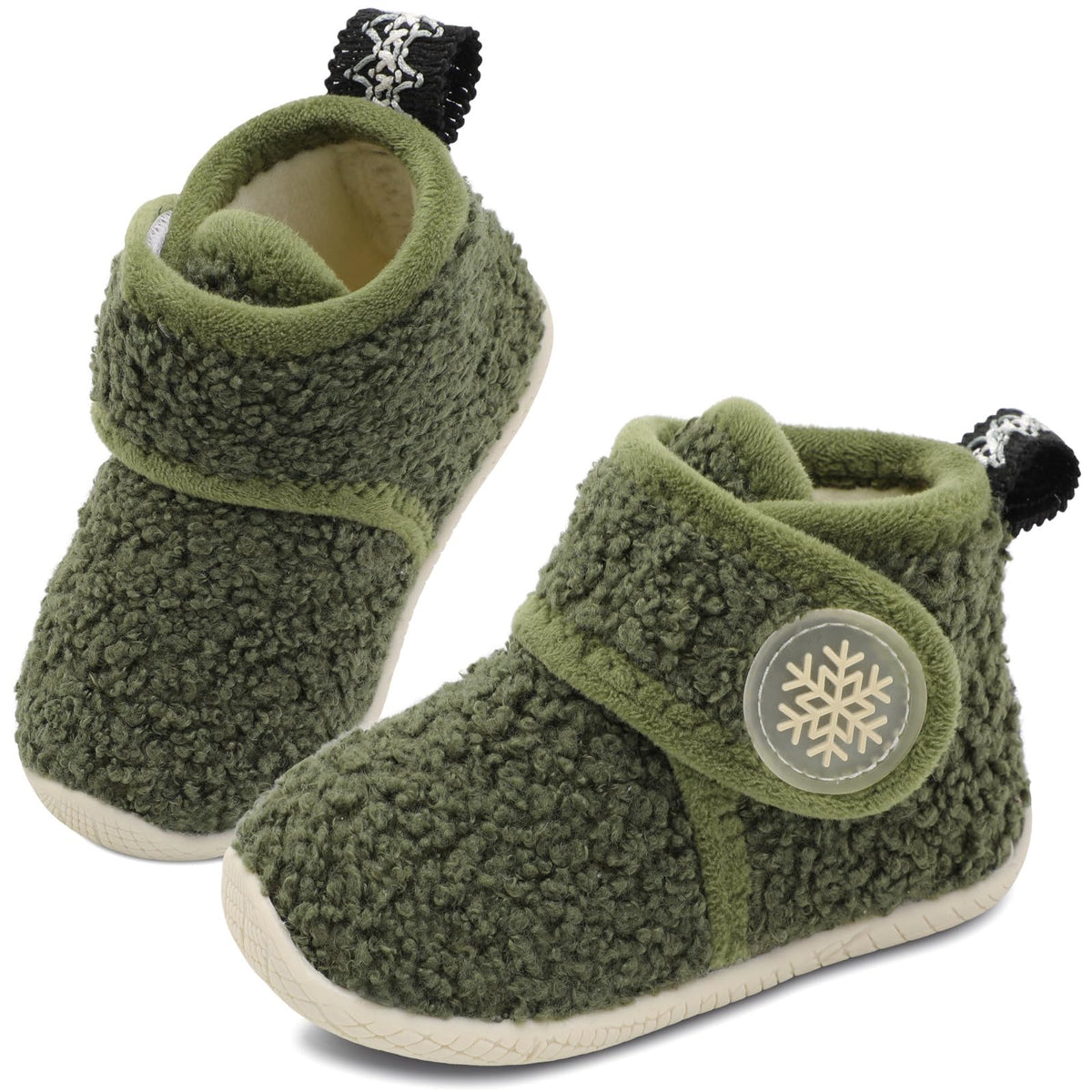 JOINFREE Toddler Fleece Slipper Booties Boys Girls Warm Winter House Shoes