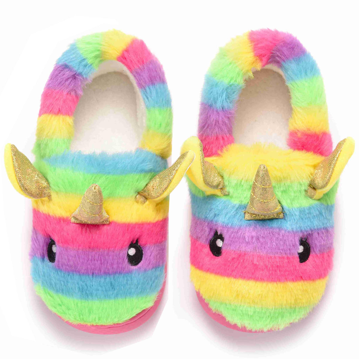 Ainikas Girls Plush House Slippers Toddler Kids Fuzzy Slippers