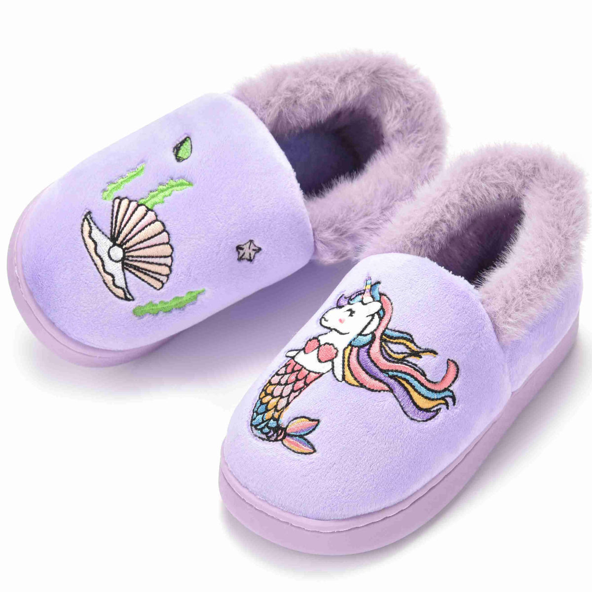 Ainikas Toddler Boys Girls Slippers Fluffy Little Kids House Slippers Warm Fur Cute Animal Home Slipper