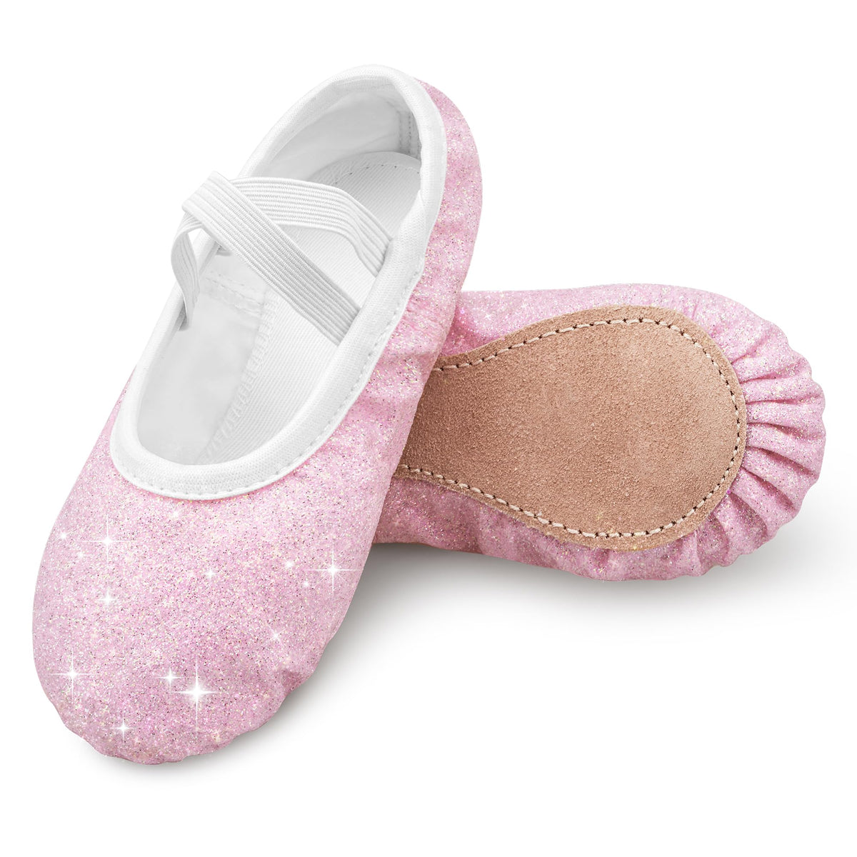 Stelle Ballet Slippers for Girls Glitter Metallic Vegan Leather