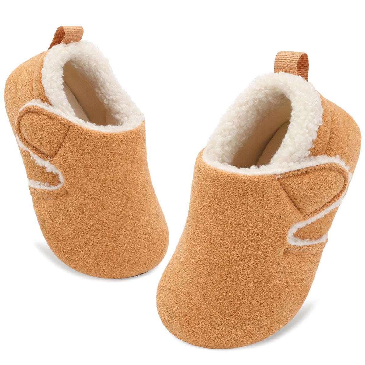 JOINFREE Toddler Slippers Boys Girls Adjustable House Shoes Barefoot Sock Shoes with Rubber Sole Baby Comfort Warm Indoor Outdoor Walking Shoe