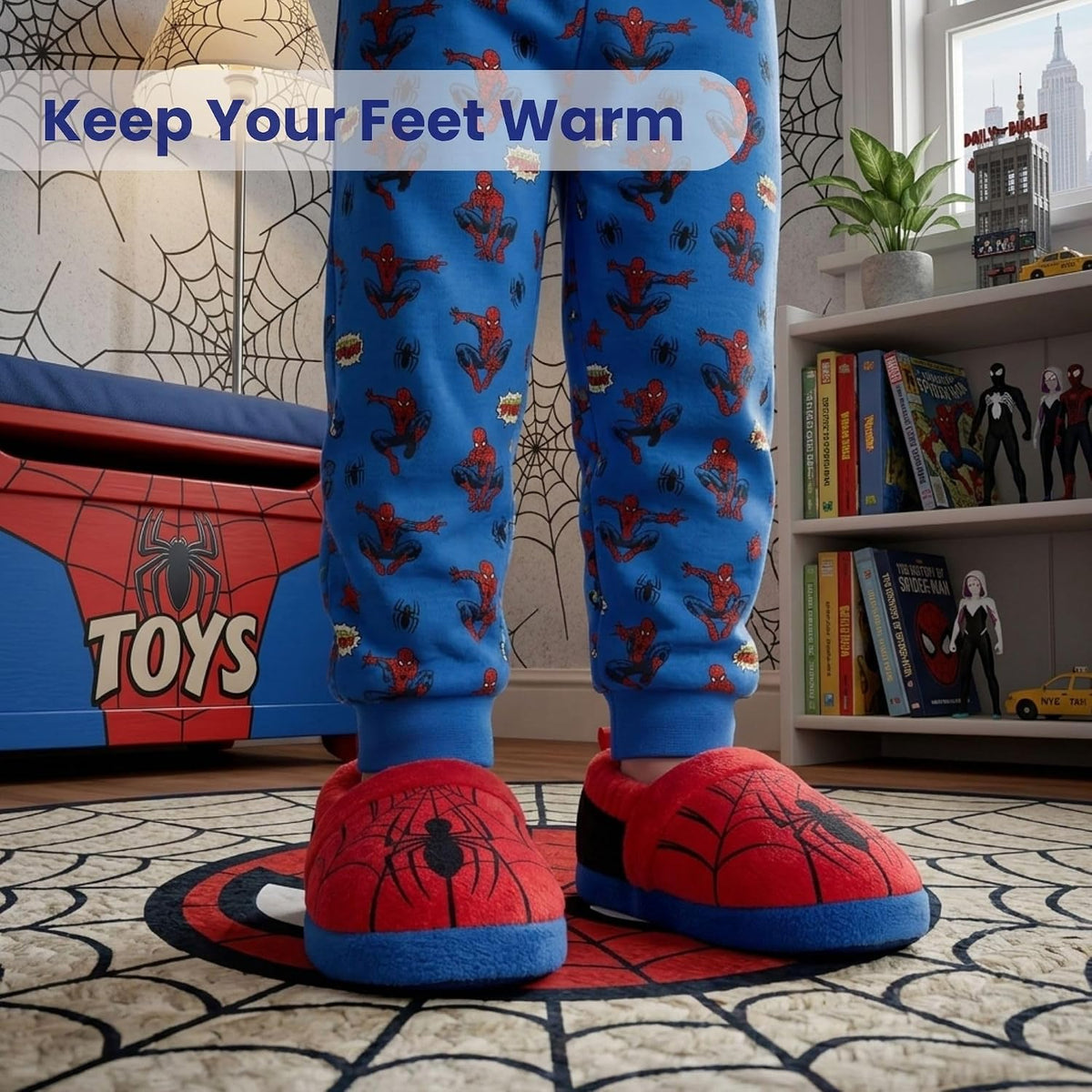 Marvel Spiderman Slipper Boots for Boys House Shoes Indoor