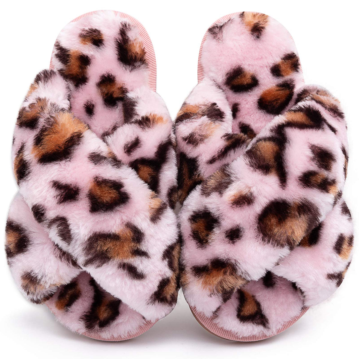 Girls Fluffy Slippers Kids Open Toe House Shoes Soft Plush Slides Sandals