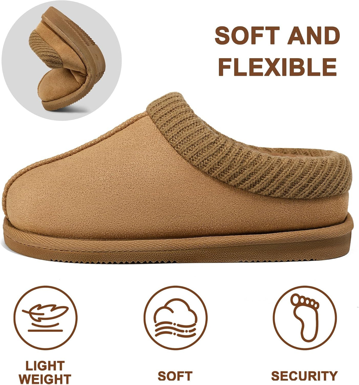 MIXIN Girls Winter Slippers Fuzzy Warm Slip-On House Shoes with Durable Sole for Indoor & Outdoor for Little/Big Kid