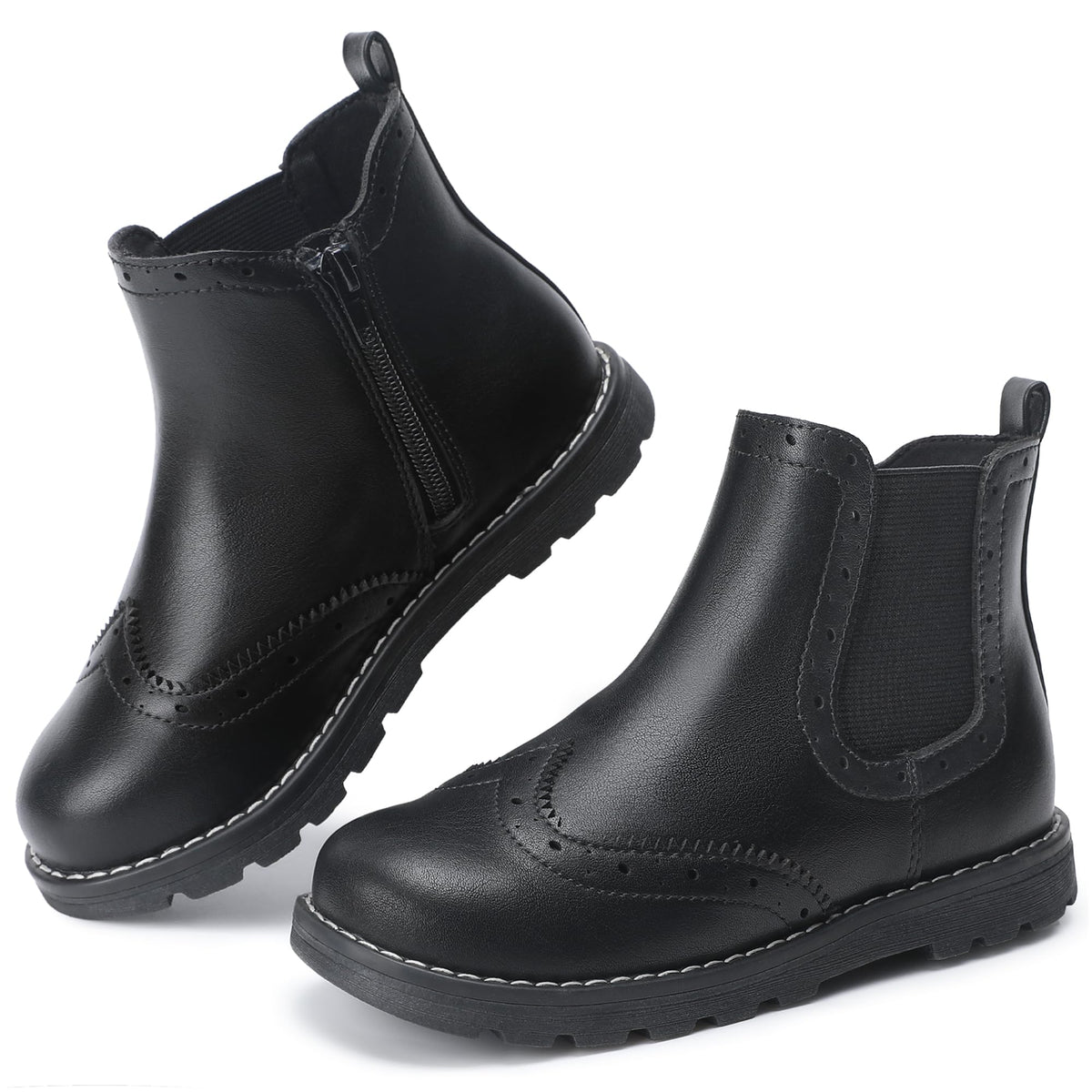 Girls Chelsea Ankle Boots Leather Comfort Shoes for Little/Big Kid