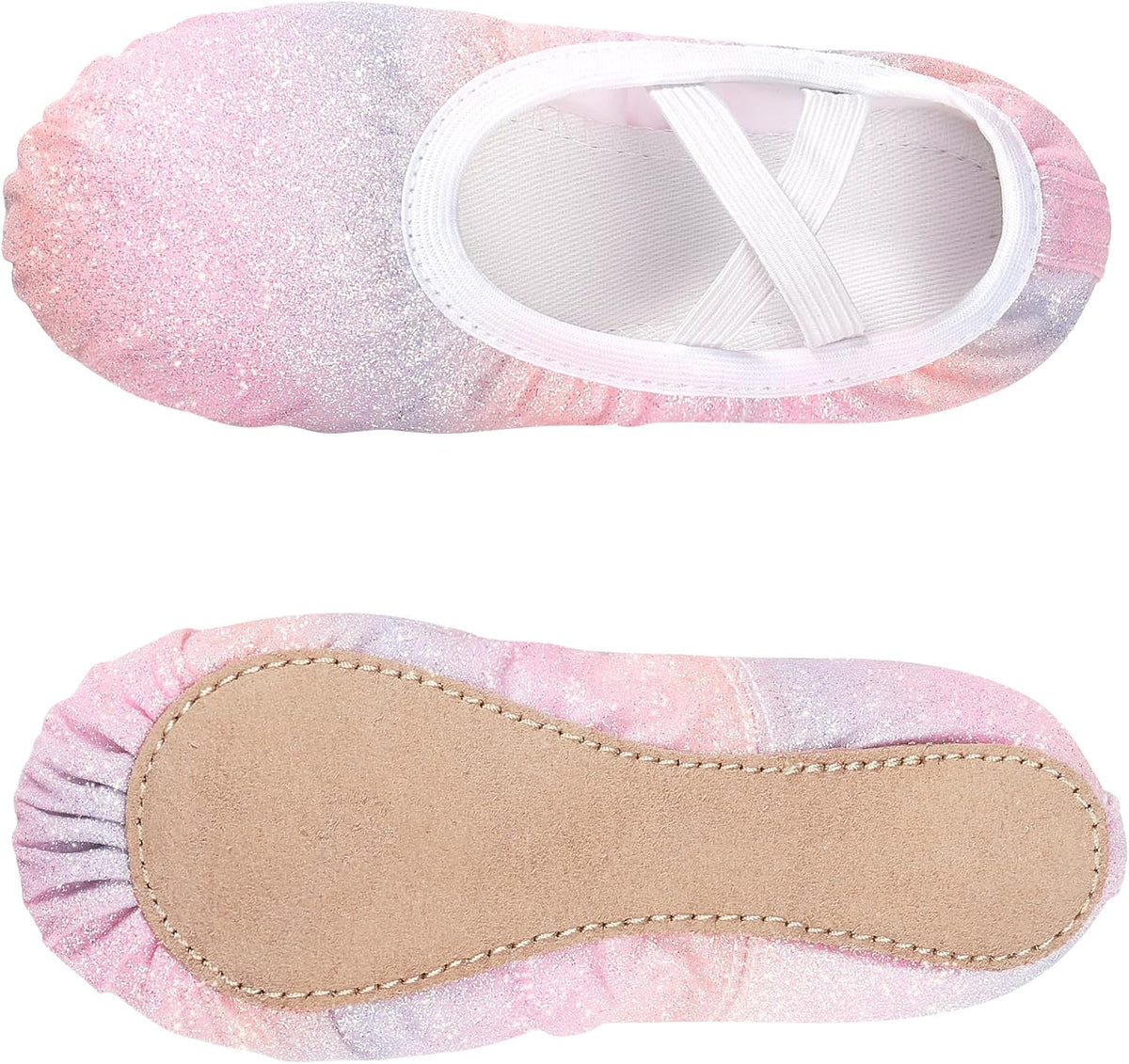 Stelle Ballet Slippers for Girls Glitter Metallic Vegan Leather