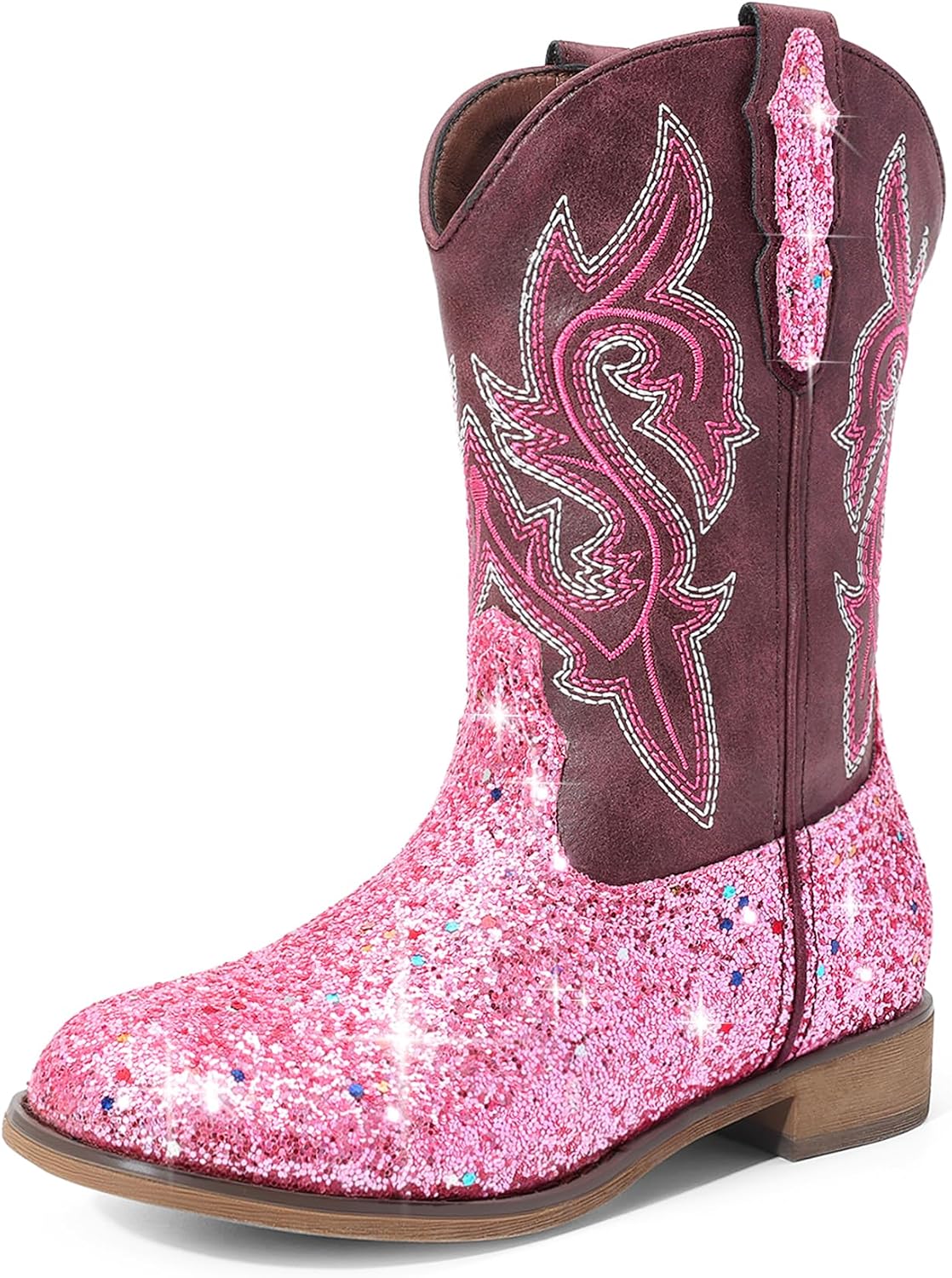 DREAM PAIRS Girls Cowboy Cowgirl Boots